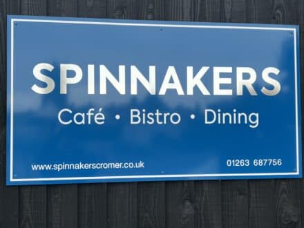 Cromer North Norfolk - Spinnakers cafe sign