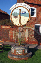 Town sign Wells-next-the-Sea North Norfolk